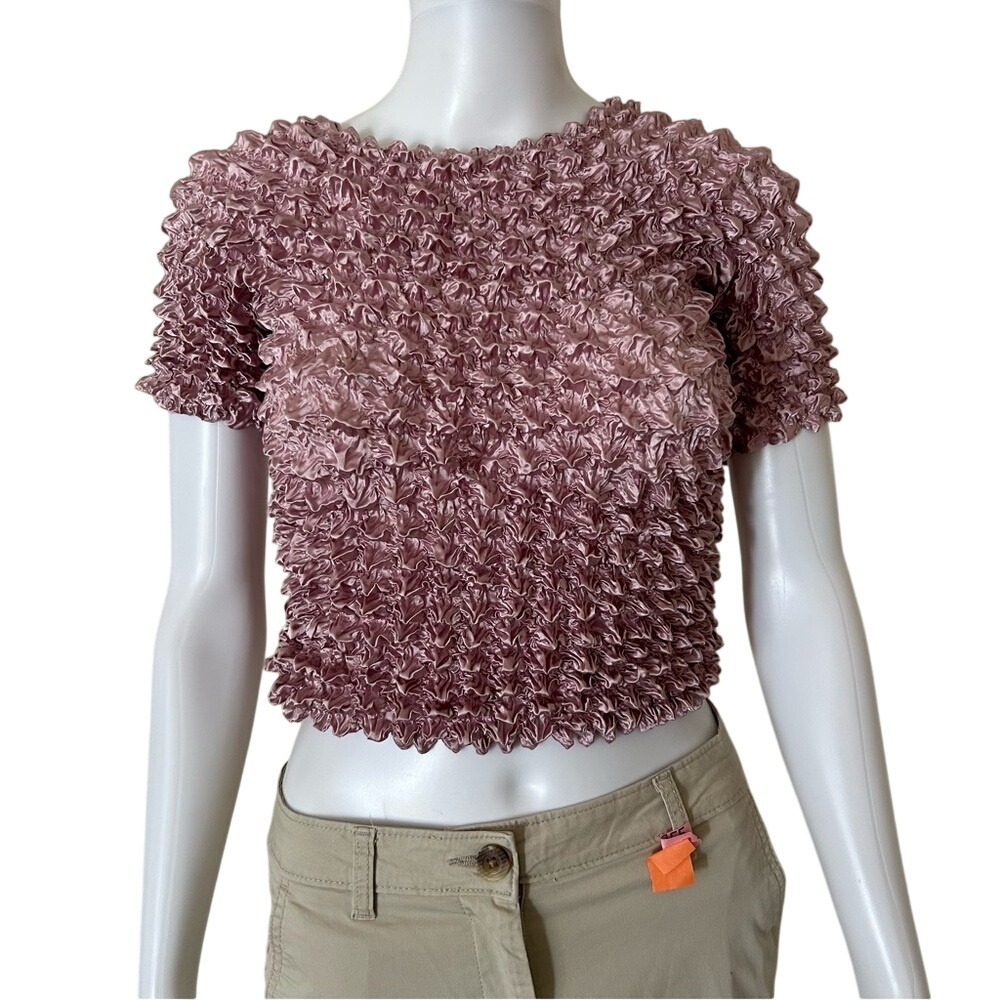 F.C. Popcorn Crinkle Top Magic Bubble Shirt Y2K 90's Crinkle Shirt Small